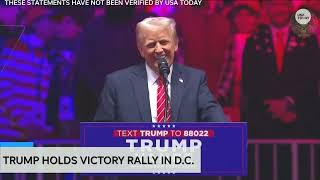 At victory rally, Trump lists cabinet picks and policy plans after 2025 inauguration