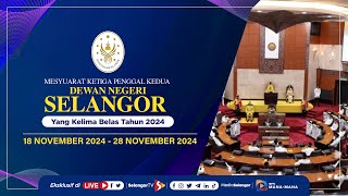 (Langsung) Persidangan Dewan Negeri Selangor 21 November 2024 | Sesi Pagi