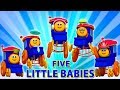 Bob den Zug | fünf kleine Babys springende Reime | Five Little Babies