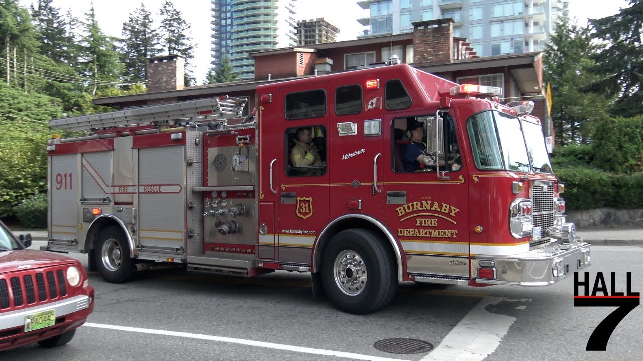 Burnaby Fire Department - Engine 31 Responding X3 - YouTube