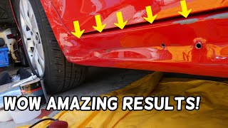 ROCKER PANEL DENT REPAIR. HOW TO FIX DENT IN ROCKER PANEL SIDE SKIRT