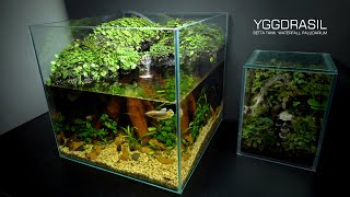 Betta Tank Aquaterrarium with Plastic Box No Co2,No Ferts Waterfall Paludarium