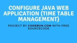 Timetable management Java web application using Maven, jsp, servlet, mysql (project configuration)