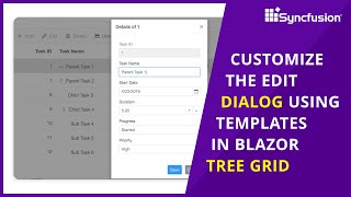 Customize the Edit Dialog Using Templates in Blazor TreeGrid