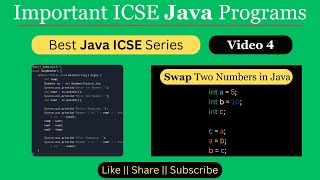 Java Program to Swap Two Numbers Using User Input | ICSE Java Programs | (Hindi)