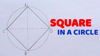 HOW TO INSCRIBE A SQUARE IN A CIRCLE || Technical drawing || Geometrical construction
