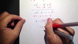 Quadratic Formula (Q3.)
