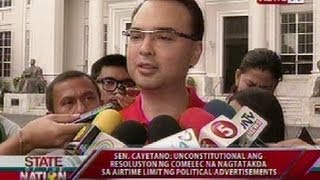 SONA: Sen. Alan Peter Cayetano, naghain ng petisyon vs. airtime limit ng pol-ads