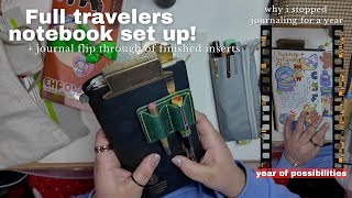 Full walk through of my standard travelers notebook + finished journal flip through