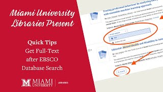 QuickTips: Get Full-Text after EBSCO Database Search
