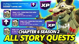 How to Complete ALL Story Quests (FREE LEVEL UP XP) Outlaw: Skillet in Fortnite Chapter 6 Season 2!!