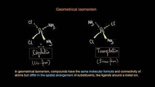 Geometrical isomerism | Coordination compounds | Class12 | Chemistry | Khan Academy