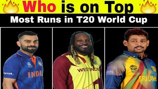 Top 5 Batsman with Most Runs in T20 World Cup || #shorts #ytshorts