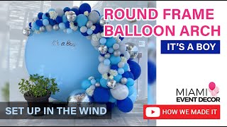 Round Backdrop with Balloon Garland Outside | How to attach the garland | Balloon Tutorial