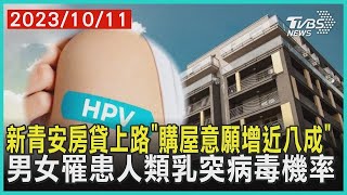 新青安房貸上路「購屋意願增近八成」  男女罹患人類乳突病毒機率 | 十點不一樣 20231011