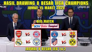 Hasil Drawing 8 Besar Liga Champions 2024 ~ REAL MADRID vs MAN CITY ~ ARSENAL vs MUNCHEN