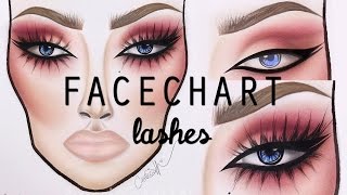 HOW TO DRAW LASHES ON A FACECHART  | cassieeMUA