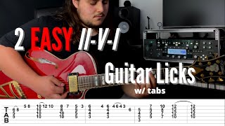 2 EASY II-V-I Guitar Licks | Tutorial \u0026 TABS