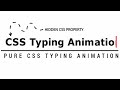 CSS Typing Animation Tutorial. #html #css #typing #effect #texteffect #fyp  #text #like #animation