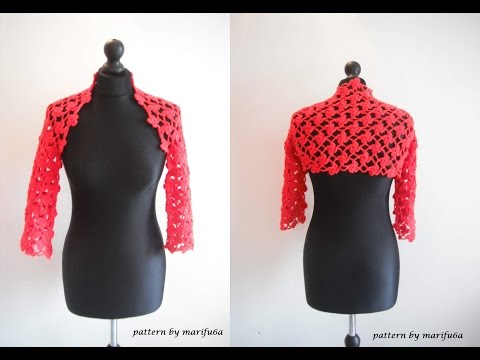 how to crochet flower red bolero shrug for beginners free pattern tutorial by marifu6a how to crochet flower red bolero shrug for beginners free pattern tutorial by marifu6a