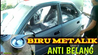 PENGECATAN BIRU METALIK ANTI BELANG !!! Restorasi Mobil Sedan