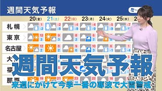 週間天気予報 1月20日(金)〜1月26日(木)