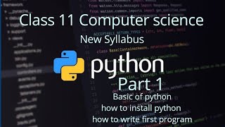 #cbse #class11 #cs class 11 computer science new syllabus python (083) Part 1 - Mayank Purohit