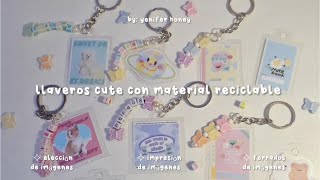 DIY//Como hacer llaveros FACIL y con MATERIAL RECICLABLE super lindos