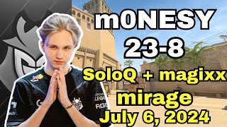 m0NESY (23-8) soloQ (mirage) | FACEIT Ranked | July 6, 2024 #cs2 #pov