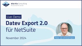 Live-Demo: Alta Via – DATEV Export für NetSuite auf DATEV-Marktplatz Expo 2024