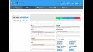 Creating a Filer in the E-File Magic, the 1099 Service Application