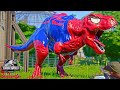 Epic Big Spiderman Rex vs Hulk, Iron-Man, Batman Super Hero Dinosaurs Fight in Jurassic World