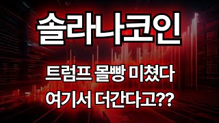 솔라나코인 주말야밤 긴급속보 트럼프 밈코인출시로 가장 큰 호재로 이어진다 지금 계속 모아가라 대폭발 상승 임박