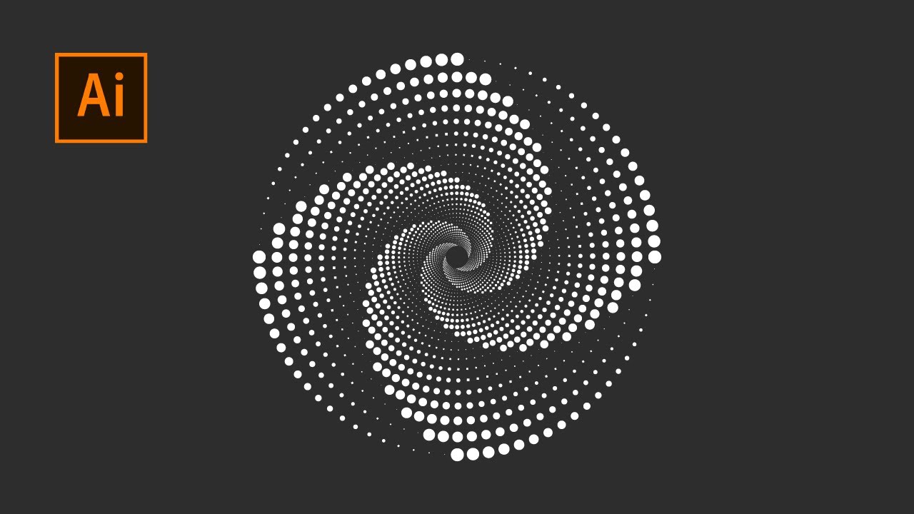 How To Create Dotted Spiral Vortex Adobe Illustrator Tutorial Youtube