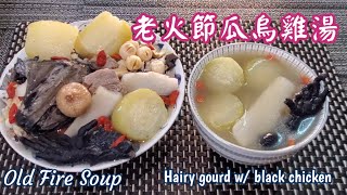 🎀老火節瓜烏雞湯|滋陰健脾去濕安神|味道清甜入口順喉|Hairy gourd w/ black chicken|Old Fire Soup