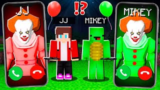 JJ Pennywise vs Mikey Pennywise CALLING to JJ and MIKEY at NIGHT - in Minecraft Maizen