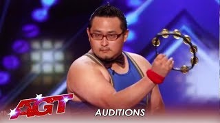 Japanese Tambourine Player Plays His FACE OFF! Literally.| America's Got Talent 2019