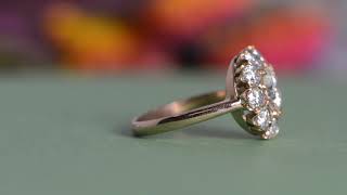 1.17-Carat Diamond Floral 18K Gold Engagement Ring