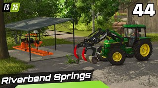 Een Kleine Houtzagerij Beginnen \u0026 Veel Nieuwe Machines | Riverbend Springs #44 | FS25