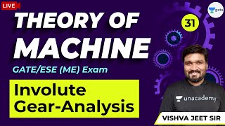 Theory of Machine | Involute Gear-Analysis | Lec 31 | GATE 2021 ME Exam