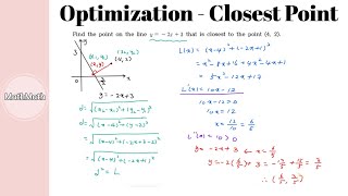 Differentiation - HOW TO: Optimization Problems - Closest Point