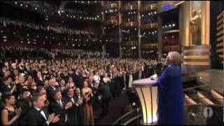 Olivia de Havilland presenting the 75th Past Oscar Winner Reunion