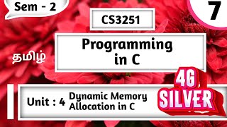 Dynamic Memory Allocation in C in Tamil | Programming in C in Tamil | CS3251 | Unit 4