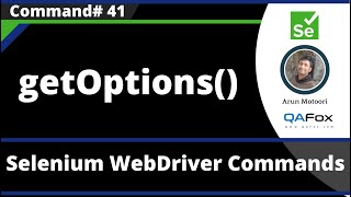 getOptions() Command - Selenium WebDriver