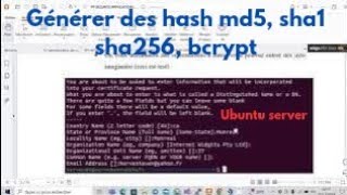 Généaration des Hash   openssl