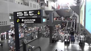 JR京都駅ビルのエスカレータ(東側)から見る風景 Kyoto Station Building