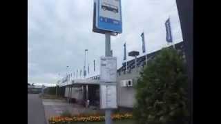 Waiting at the bus stop outside Tallinn airport