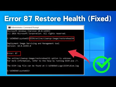 Fix Error 87 The cleanup image option is unknown || DISM Scan Error (How to Fix)