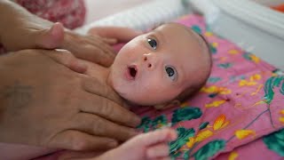 Baby Annika enjoys grandma's traditional Indian massage + Soothing music