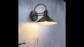 Dazuma_Wall Lighting_Retro Conical Iron Waterproof Industrial Style Outdoor Wall Lamp Exterior Light